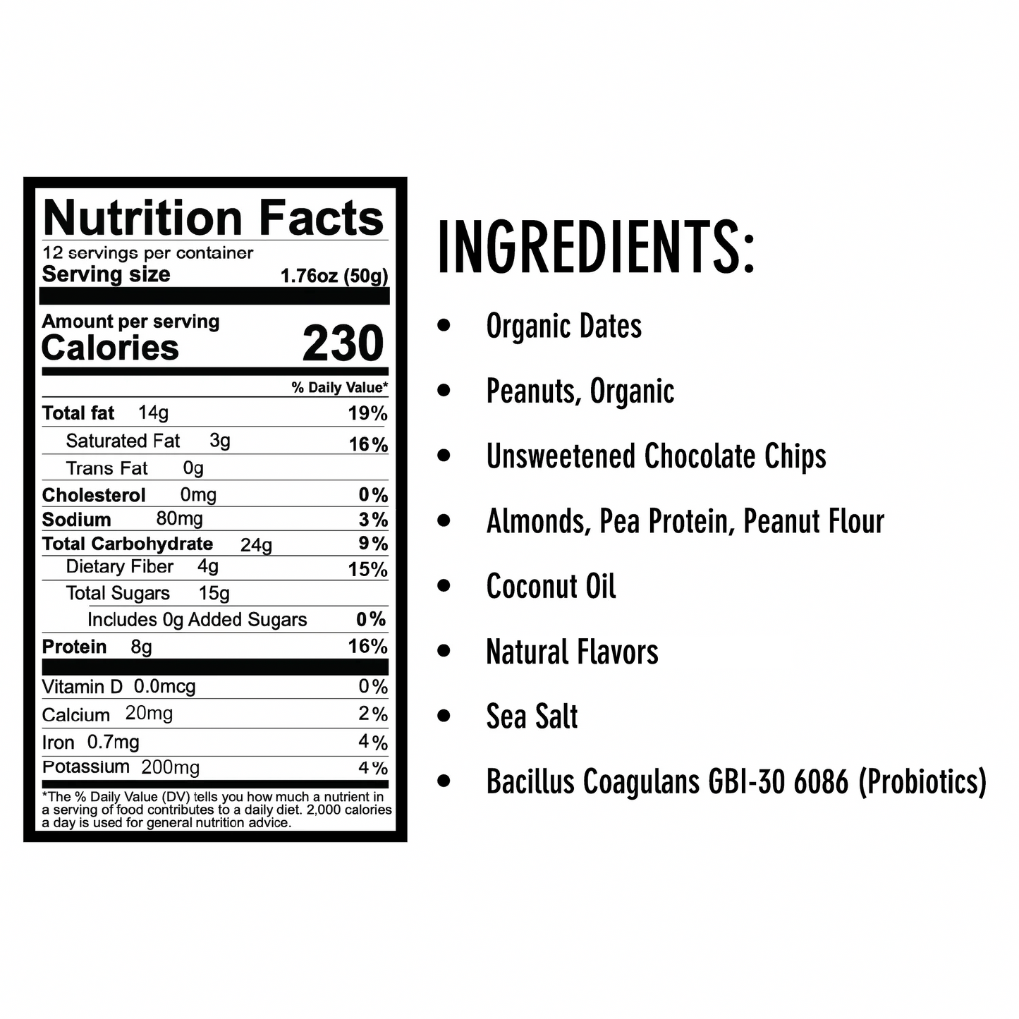Peanut Butter Chocolate Chip - 12 Bars